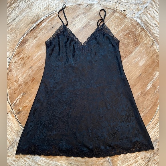 Victoria's Secret Other - VICTORIA’s SECRET Vintage Gold Label Black Lace Slip, Size S